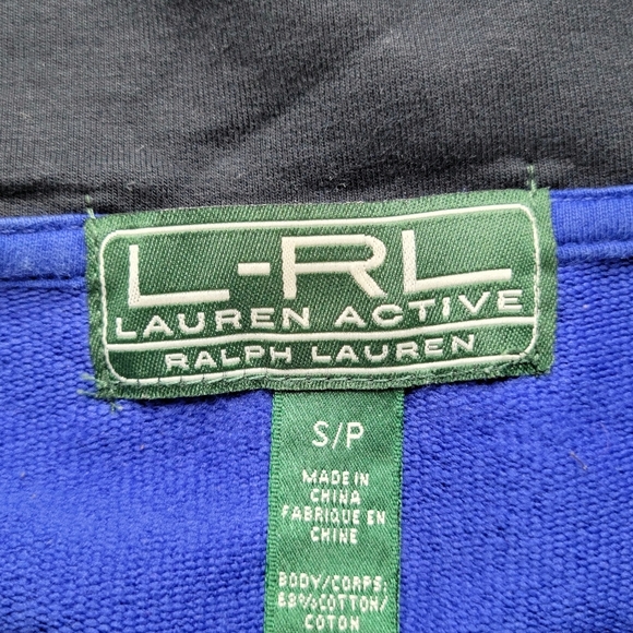 Lauren Ralph Lauren Active Jacket Size S Blue Black Front Zip Zipper Pockets - Picture 8 of 14
